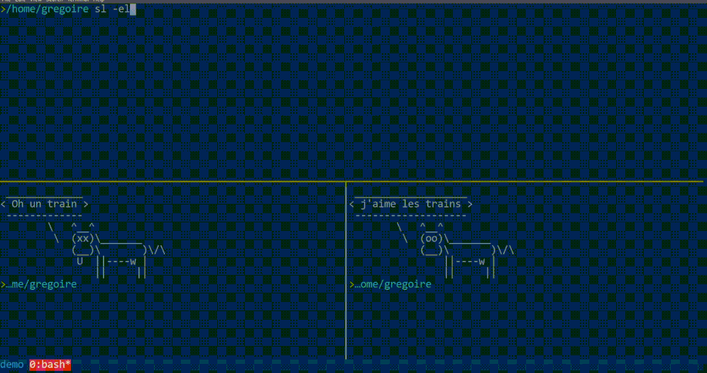 Exemple de panes tmux