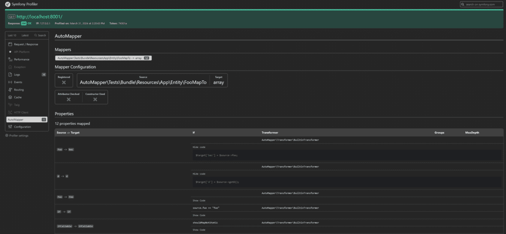 AutoMapper profiler tab #1