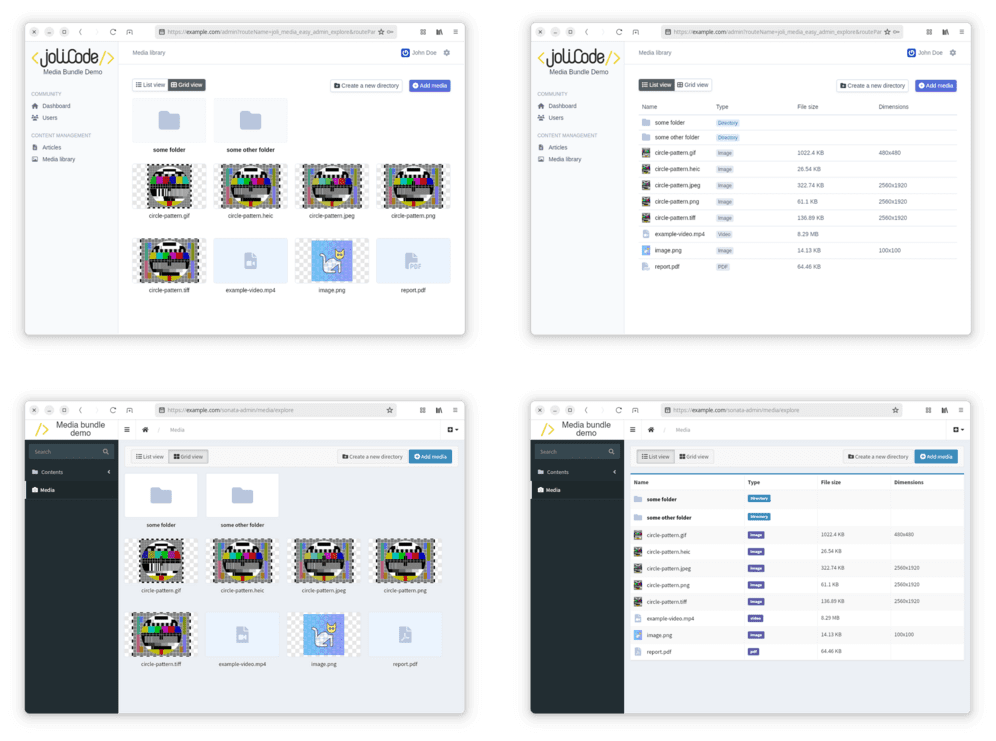 Intégration de JoliMediaBundle à EasyAdmin et Sonata Admin
