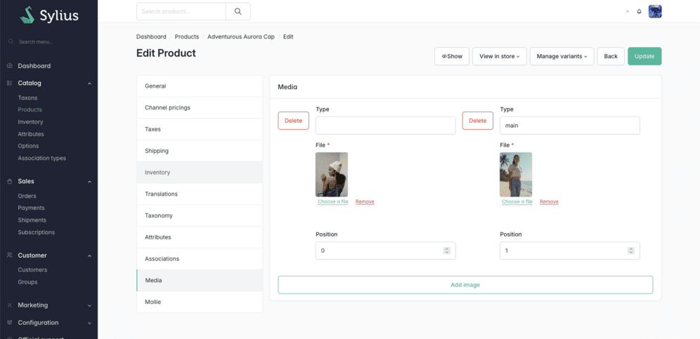 Product image management with the media bundle