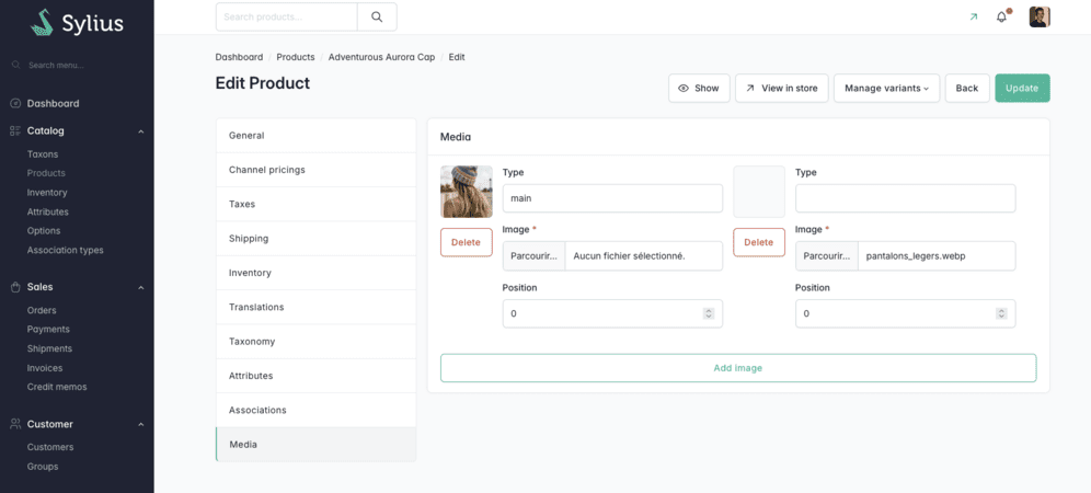 Current product image management