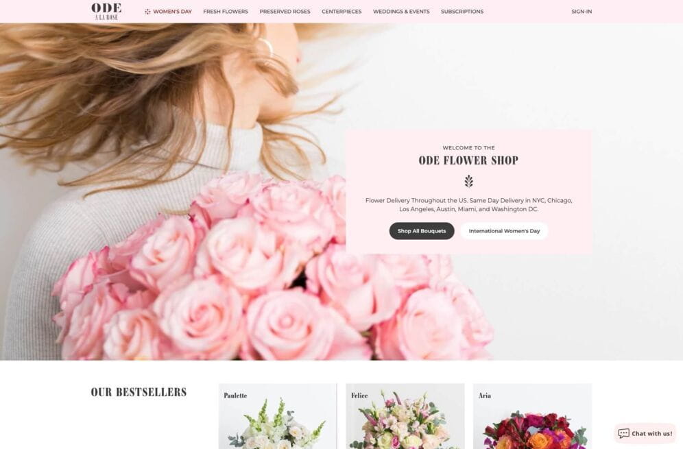 La page d'accueil de la nouvelle plateforme odealarose.com