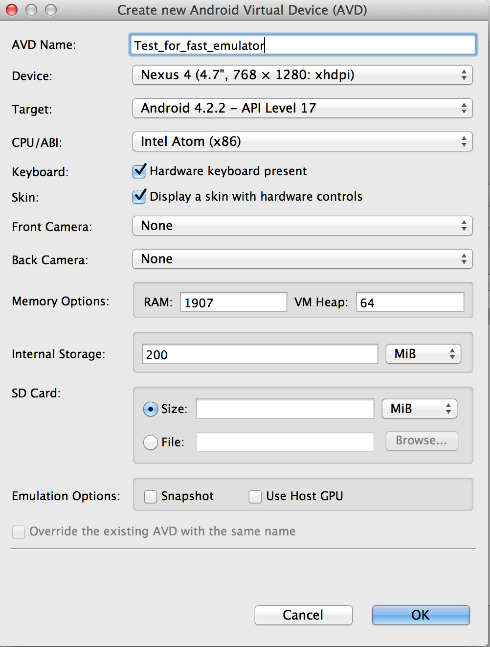 how to make android emulator use camera android studio