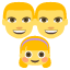 A colored emoji with three people.