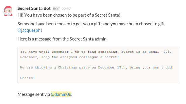 JoliCode A Slack Application To Launch A Secret Santa