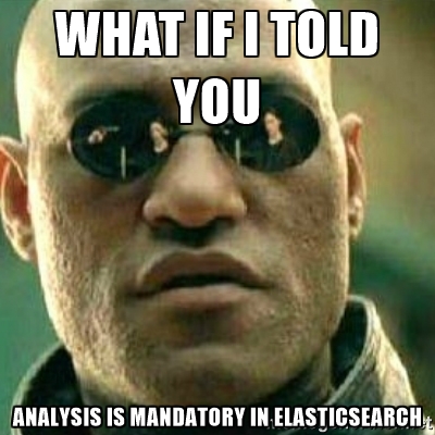 Un Meme : What if I told you Analysis is Mandatory in Elasticsearch