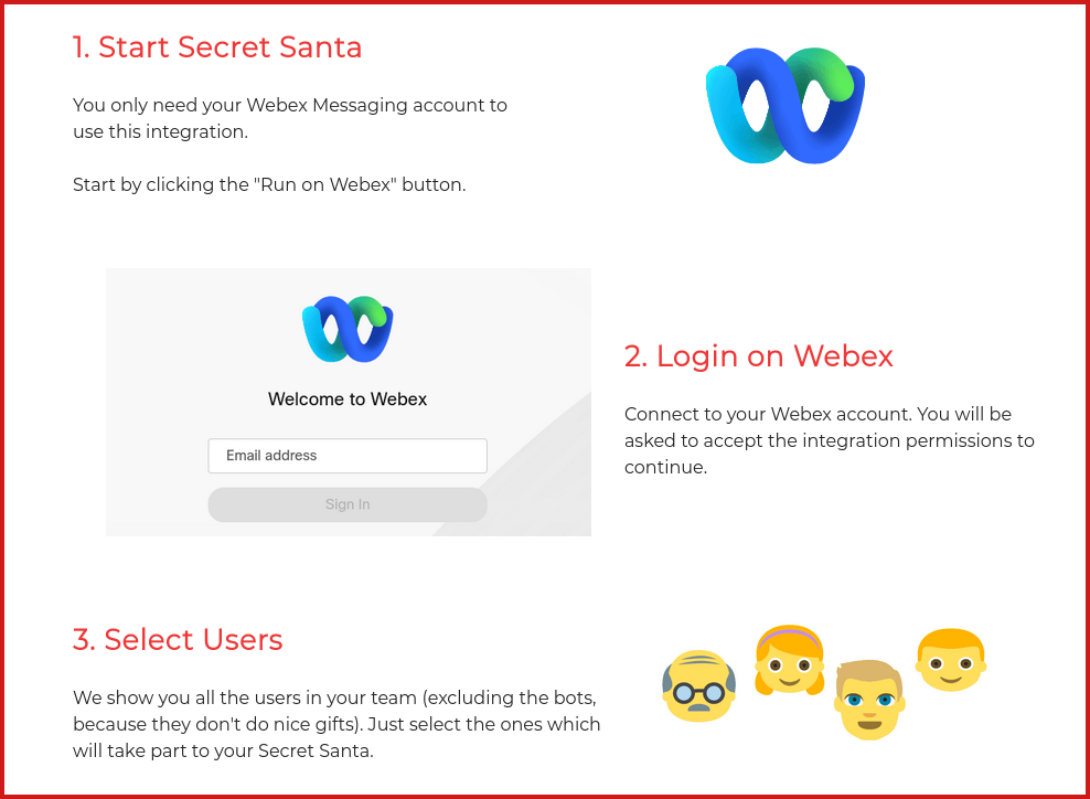 Secret Santa for Webex