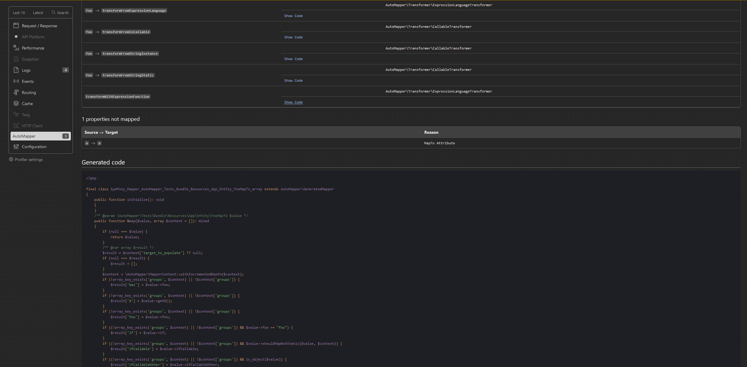 AutoMapper profiler tab #2