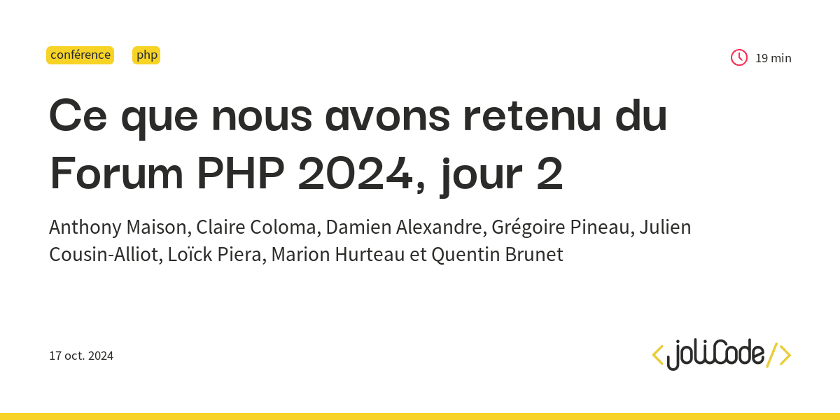 Ce que nous avons retenu du Forum PHP 2024, jour 2