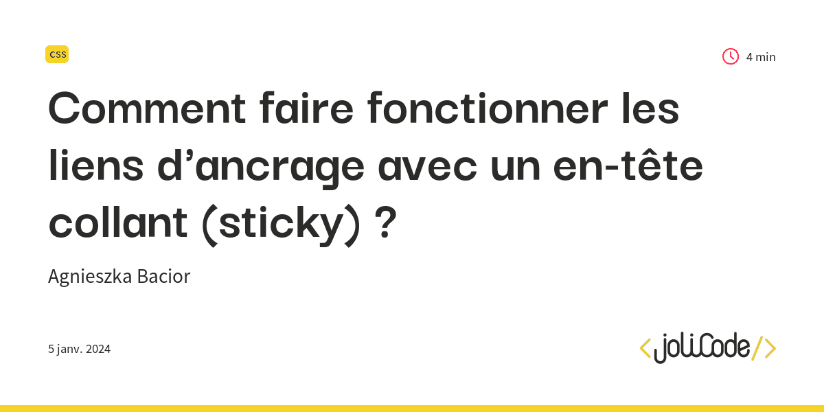 Comment faire fonctionner les liens d'ancrage avec un en-tête collant