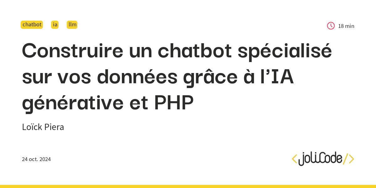 Construire un chatbot spécialisé sur vos données grâce à l'IA générative et PHP