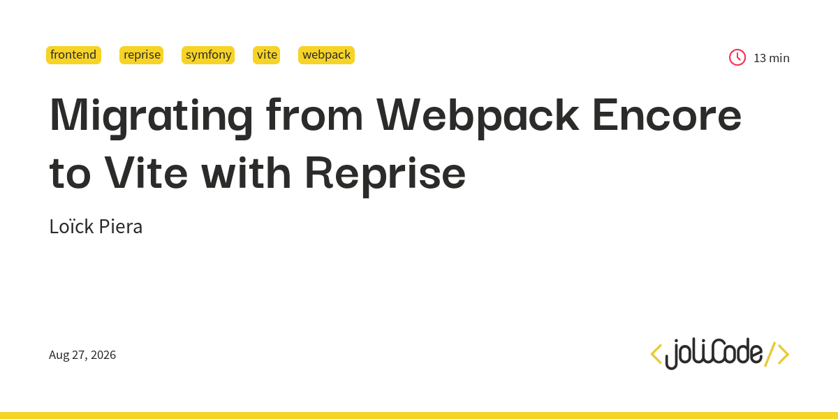 Migrating from Webpack Encore to Vite with Reprise